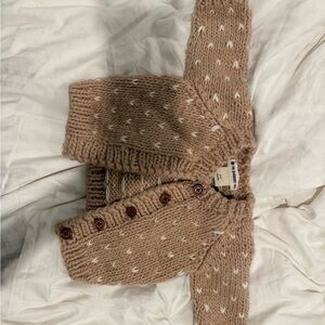 Cozy Knit Kids Cardigan - Tan